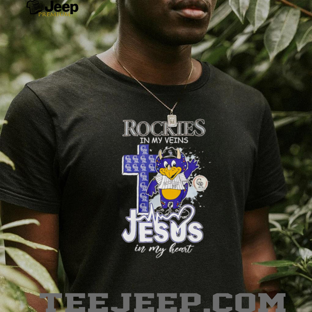 Colorado Rockies Baseball Jesus in My Heart Christian MLB Fan Gift T Shirt