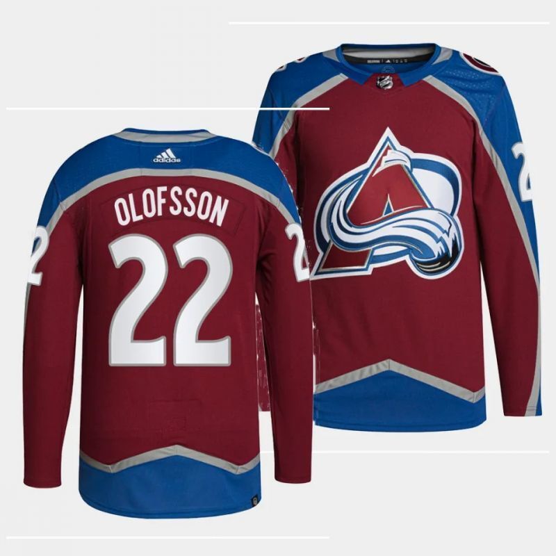 Colorado Avalanche #22 fredrik olofsson home authentic pro burgundy jersey