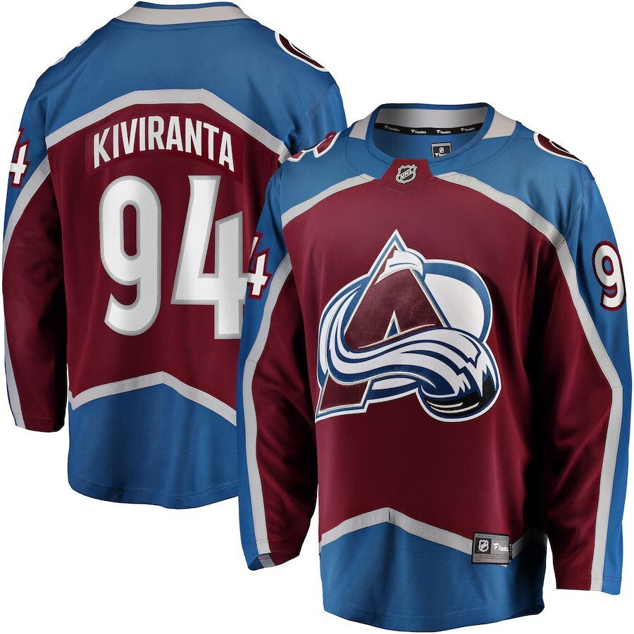 Colorado Avalanche #94 Joel Kiviranta Home Premier Breakaway Player Jersey - Maroon