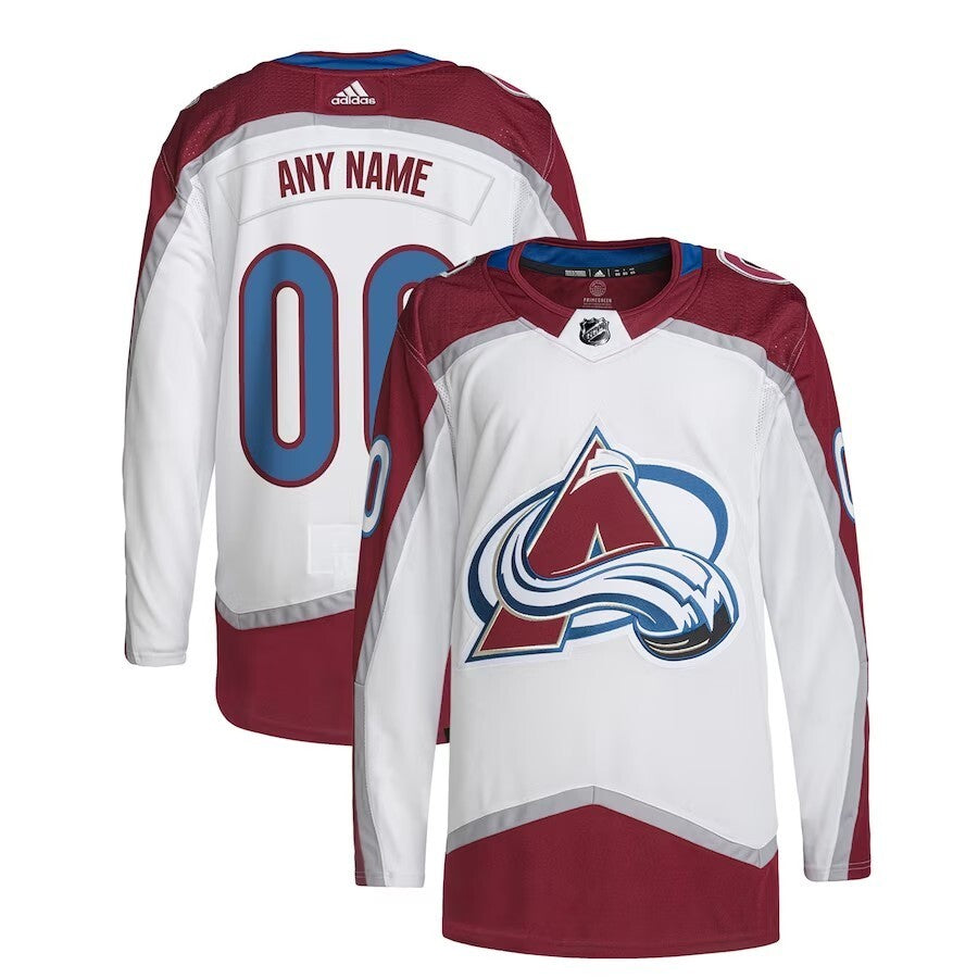 Colorado Avalanche adidas Away Custom Primegreen Authentic Pro Jersey – White