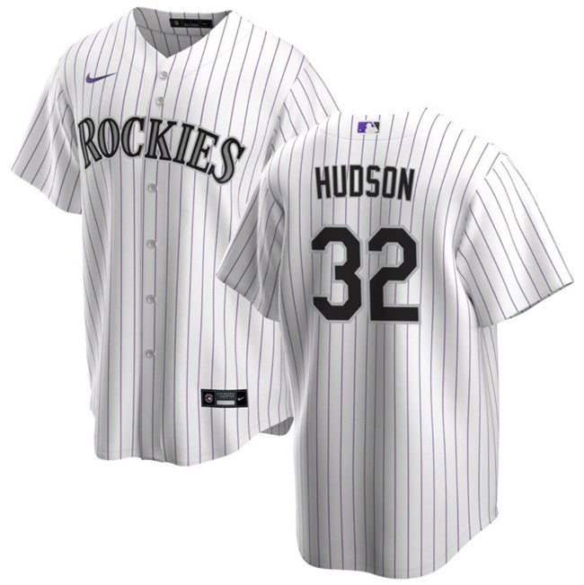 Colorado Rockies #32 Dakota Hudson White Cool Base Stitched Baseball Jersey Style 2