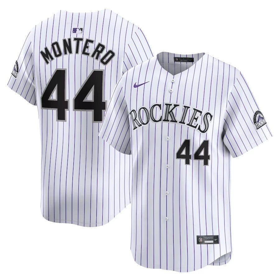 Colorado Rockies #44 Elehuris Montero Home Limited Player Jersey - White
