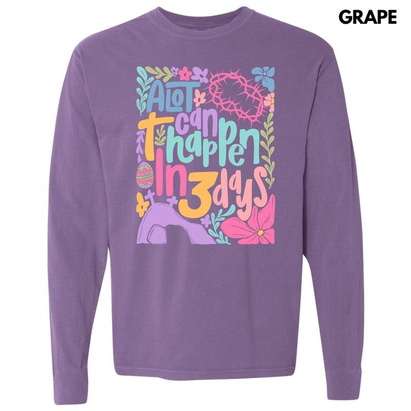 Colorful In Three Days Long Sleeve Comfort Colors T-Shirt 'NLB' Hoodie, Sweatshirt | WearSparks.com