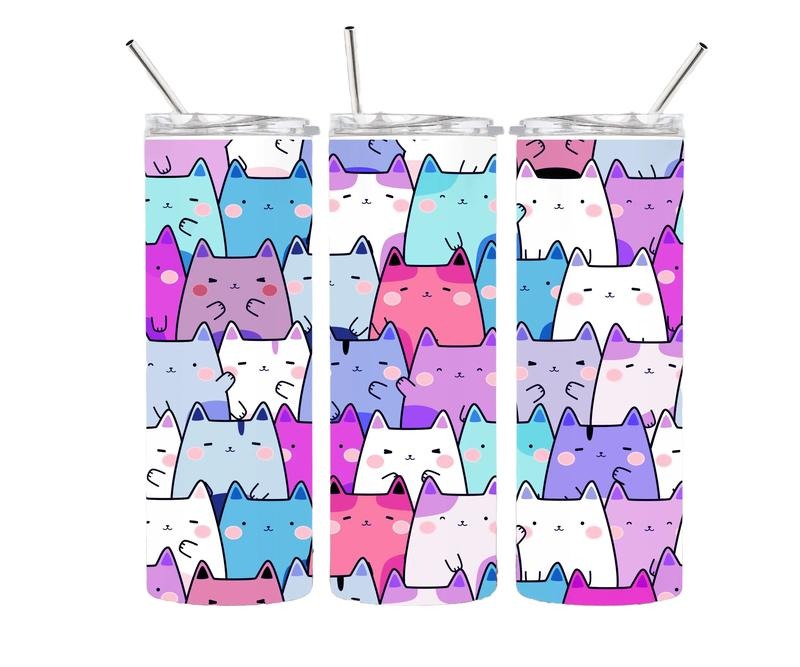 Colorful cats 20oz  stainless steel tumbler T-Shirts, Hoodie, Sweatshirt | WearSparks.com