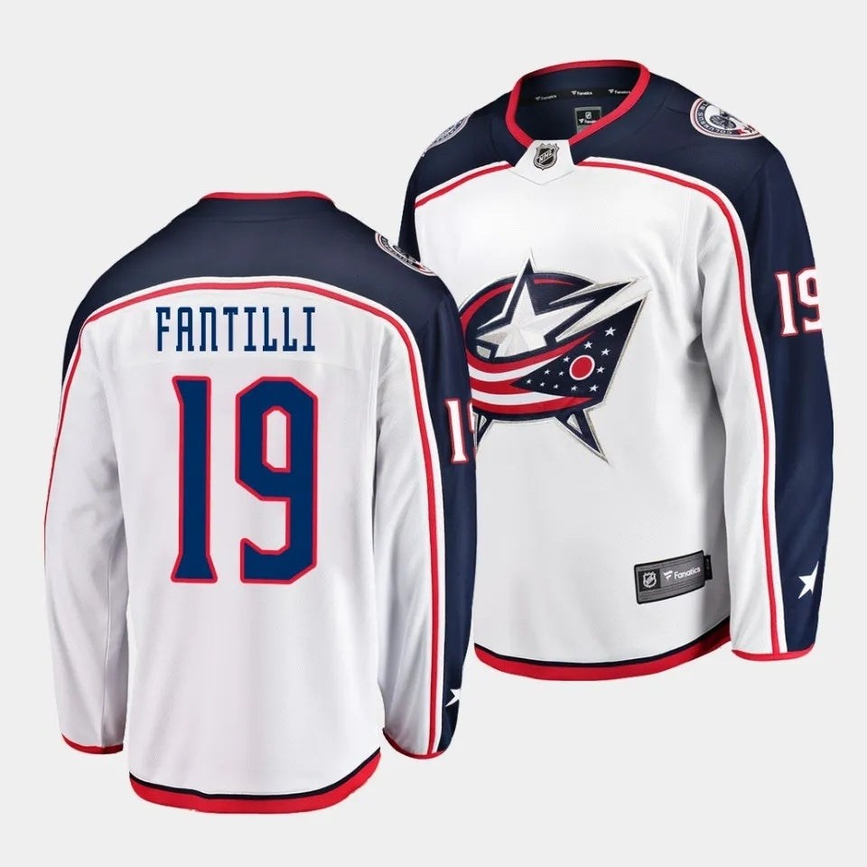 Columbus Blue Jackets #19 Adam Fantilli Away White Jersey 2023 NHL Draft