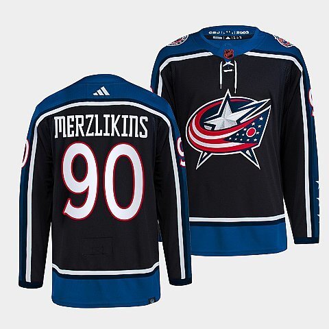 Columbus Blue Jackets #90 elvis-merzlikins navy-2022reverse-retro-2.0-authentic-primegreen-jersey