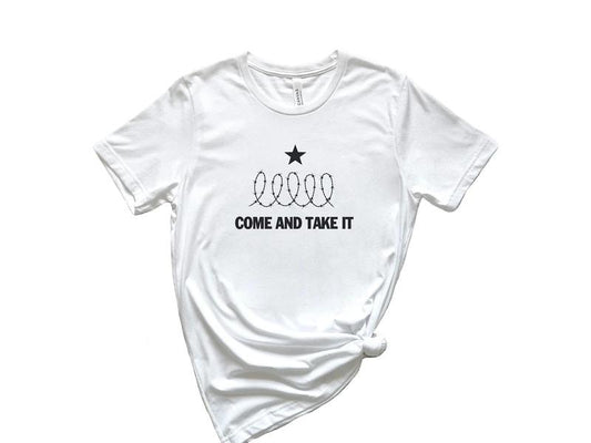 Come And Take It Shirt, Political shirt, Texas Strong, Texas Won't Back Down Shirt, Election T Shirt, Secure Our Borders Tee, Patriotic Unisex Sweatshirt, Texas Border Shirt, Gifts For Men Women, Texas Support Sweater Menswear Shortsleeve