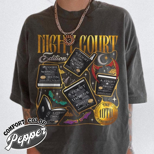 Comfort Color ACOTAR the Night Court 10th Anniversary Edition Shirt, the Bat Boys Shirt, Velaris City of Starlight Shirt, SJM Fabric Oversized