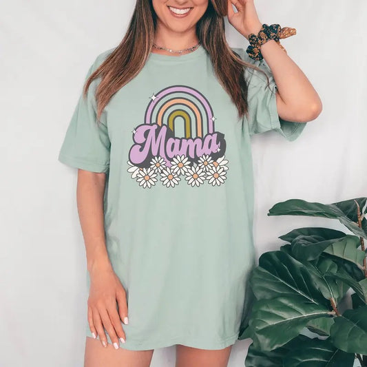 Comfort Color Mama Shirt Rainbow Mom Shirt Mommy Shirt Mama T-shirt Cute Mom Shirt Mother's Day Gift Mom Life Shirt Mommy Shirt TK43GN