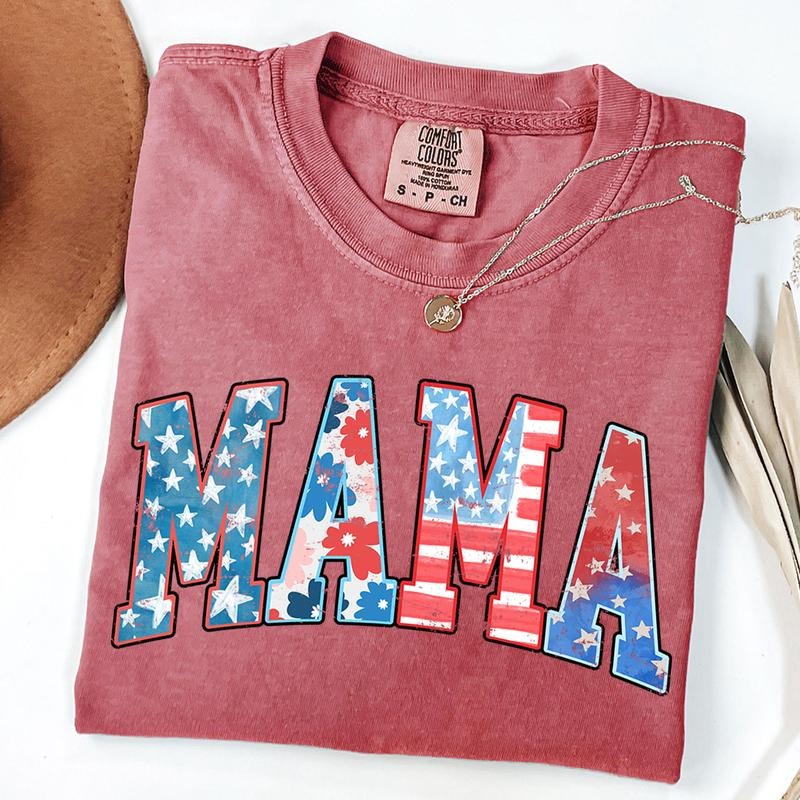 Comfort Colors American Mama Shirt, Mama T-Shirt, Retro Mama America Tee, 4th of July T-Shirt, American Mama Shirt, Gift for Mothers Day