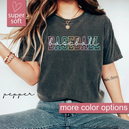 Comfort Colors Baseball Gift For Women, Baseball Mom Tee, Gift For Baseball Season