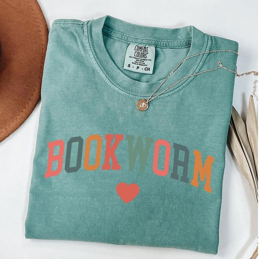 Comfort Colors Bookworm T-shirt, Cute Teacher Books Lover Shirt, Teacher Reading Shirt