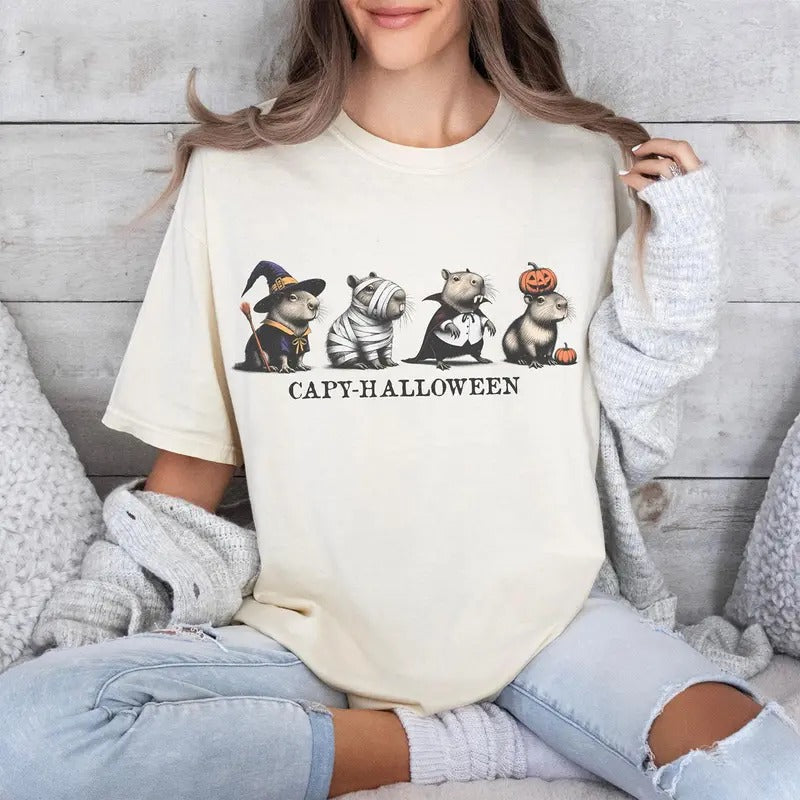 Comfort Colors Capybara Shirt, Capybara Halloween Shirt, Halloween Costume, Cute Fall Shirt
