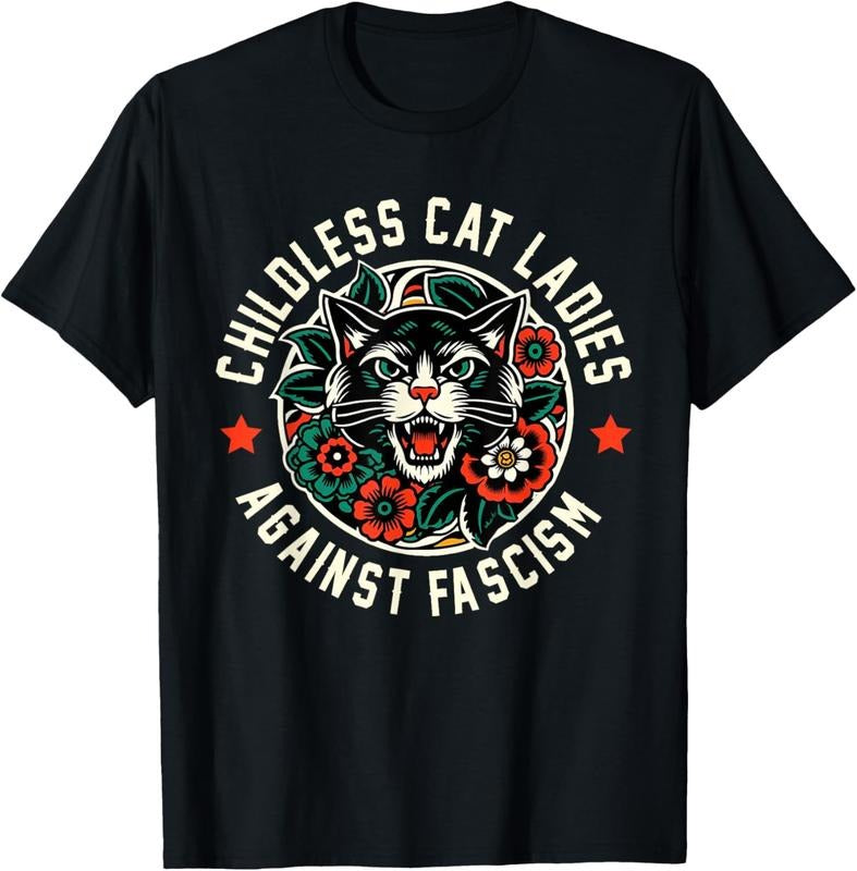 Comfort Colors Childless Cat Ladies Against Fascism T-Shirt