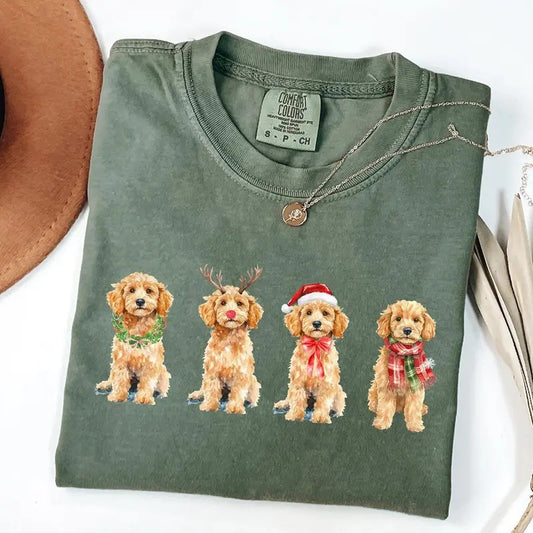 Comfort Colors Christmas Goldendoodle Shirt, Christmas Dog Shirt, Doodle Mom T-Shirt