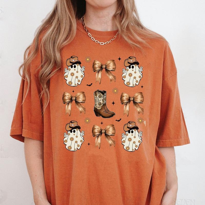 Comfort Colors Coquette Halloween Shirt, Western Halloween Shirt, Cowboy Ghost Shirt, Spooky Season Shirt, Social Club Shirt
