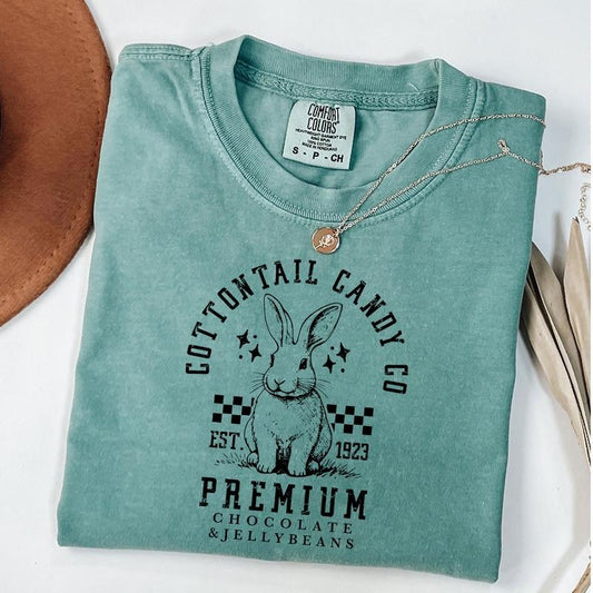 Comfort Colors Cottontail Candy Company Shirt, Checkered Bunny T-Shirt, Easter Bunny Shirt