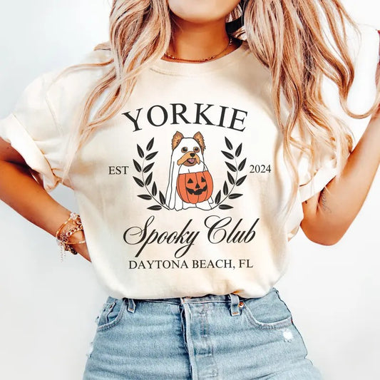 Comfort Colors Custom Halloween Yorkie Dog Shirt, Yorkie Dog Halloween, Yorkie Dog Lover Shirt, Gift for Yorkie Owner