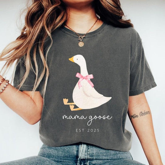 Comfort Colors Custom Mama Goose Shirt, Silly Goose Shirt, Cute Mom Shirt, Baby Shower Gift, Pregnancy Reveal Gift
