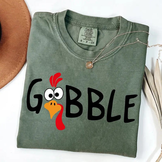 Comfort Colors Cute Gobble Shirt, Fall Chicken Shirt, Turkey Shirt, Family Thanksgiving Shirt, Womens Thanksgiving Shirt, Fall Matching Tee
