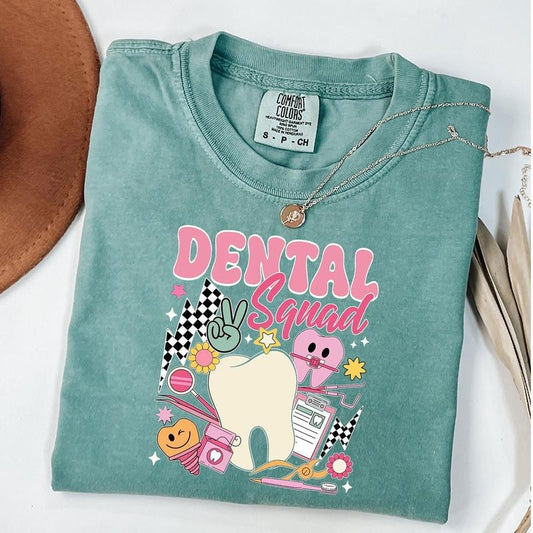Comfort Colors Dental Squad Shirt, Dental Hygienist T-shirt, Dental Assistant Shirt, Dentist Assistant Gift, Dentist Office Matching Crewneck