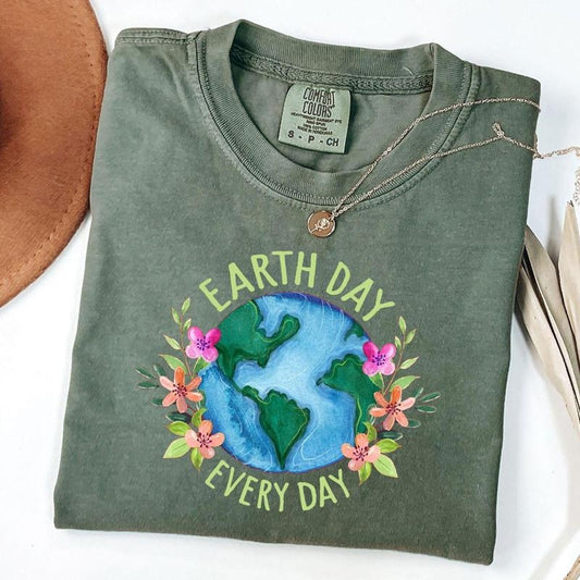 Comfort Colors Earth Day Everyday Shirt, Nature Lover Outfits, Eco Friendly Shirt, Climate Change T-Shirt, Happy Earth Day T-Shirt