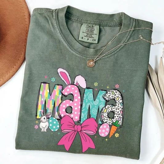 Comfort Colors Easter Mama Shirt, Mama Coquette Shirt, Easter Bunny Mom T-shirt, Easter Gift For Mom