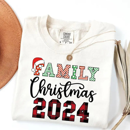 Comfort Colors Family Christmas Shirt, Matching Family Christmas T-Shirt, Festive Xmas Shirt, Christmas Pajamas Tee