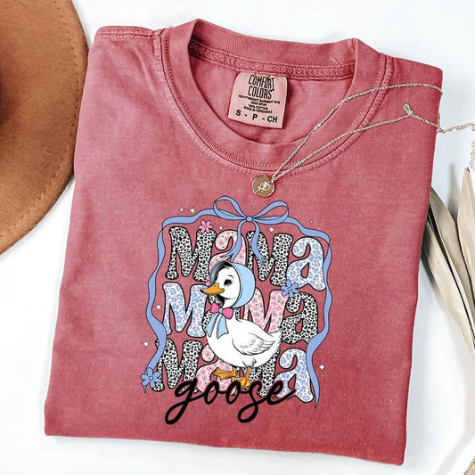 Comfort Colors Floral Mama Goose Shirt, Mama Goose Shirt, Mothers Day T-Shirt, Floral Mama Tee, Goose Lover Gift