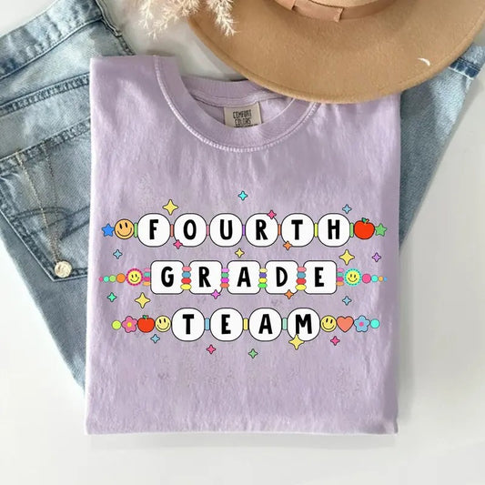Comfort Colors Fourth Grade Teacher Shirt, Fourth Grade Team Shirt, 4th Grade Team Tee, 4th Grade Team Shirt, Cute Teacher Shirt, Back to School Shirt