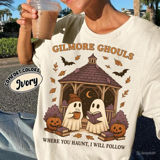 Comfort Colors Gilmore Ghouls Shirt, Where You Haunt I Will Follow Shirt, Cute Ghost Halloween Tee, Spooky Fall Shirt, Autum Shirt, Ghost Couple Gift