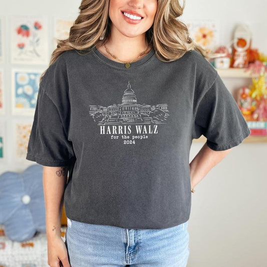 Comfort Colors Harris Walz 2024 Shirt, Kamala Harris Tim Walz 2024 Shirt, Harris Walz 2024 T-shirt, Democrat Shirt, For the People