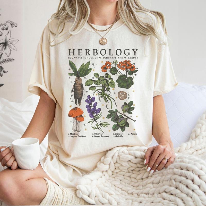 Comfort Colors Herbology Plants Shirt, Magical Herbs T-Shirt, Botanical Shirt, Gardening Gift, Shirt for Plant Lover
