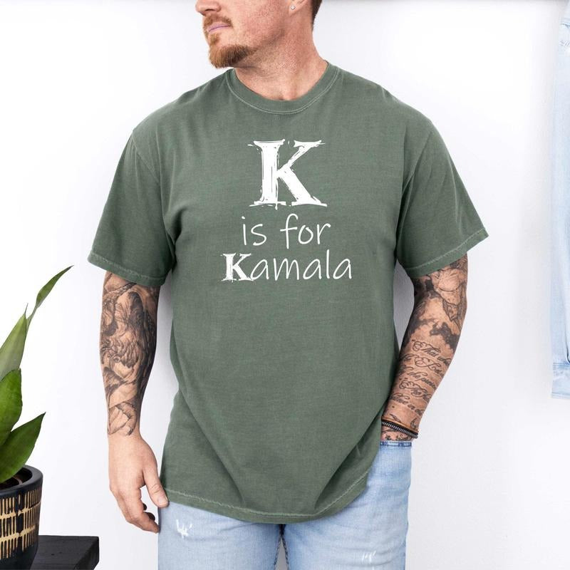 Comfort Colors K Is For Kamala Shirt, Democrat T-Shirt, President Harris Tee, Kamala Fan Shirt, Harris Shirt, Election 2024 T-shirt