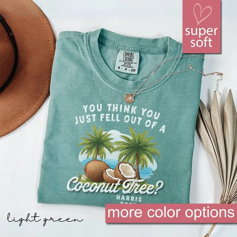 Comfort Colors Kamala Coconut Tree Shirt, 2024 President Shirt, Kamala Harris President 2024 Shirt, Womens Power, Democrat Election 2024