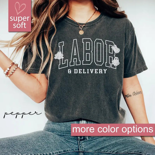 Comfort Colors Labor and Delivery Halloween Shirt, Halloween L&D Nurse, Labor and Delivery Nurse Spooky LD Squad Hospital Halloween Party