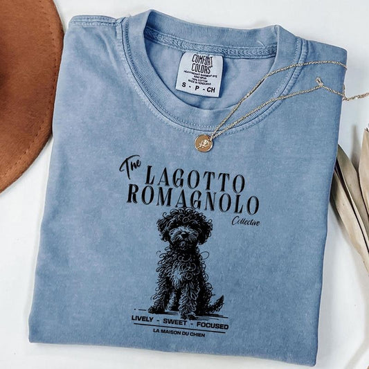Comfort Colors Lagotto Romagnolo T-Shirt, Elegant Standard Lagotto Romagnolo Tee, Dog Lover Shirt, Ink Sketch Poodle Shirt, Vintage Pet Graphic Tee