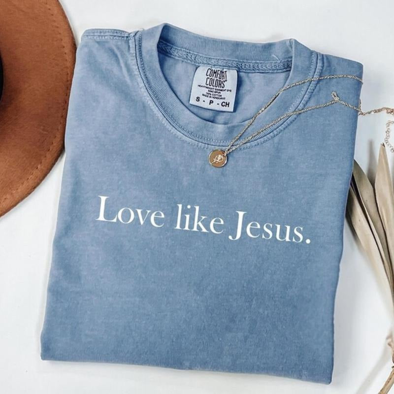 Comfort Colors Love Like Jesus Inspirational Shirt Christian Apparel for Women  Religious Mom Gift Streetwear Top
