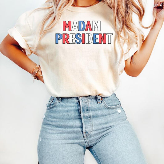 Comfort Colors Madam President Shirt, Kamala Shirt, Kamala Harris 2024 Shirt, Women's Rights, POTUS 2024, Election 2024 Shirts