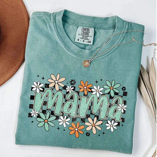 Comfort Colors Mama Daisy Shirt, Floral Mom Shirt, Mom Birthday Gift, New Mom Gift, Mothers Day Gift, Groovy Mama Tshirt