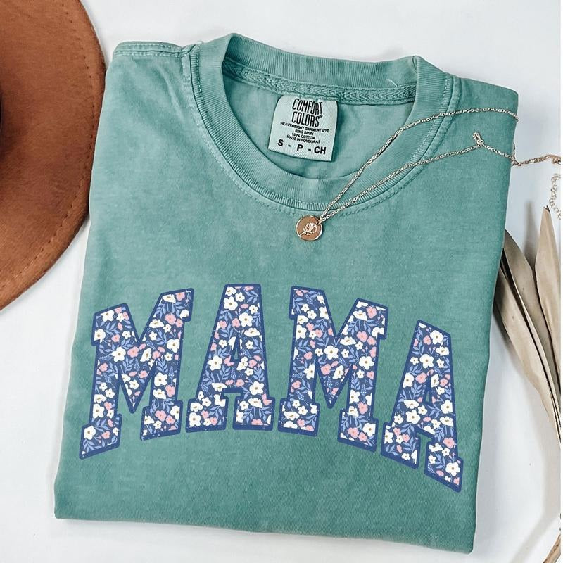 Comfort Colors Mama Flower T-Shirt, Summer Mama Top, Gift for Mom, Mothers Day Gift, Wildflower Tee