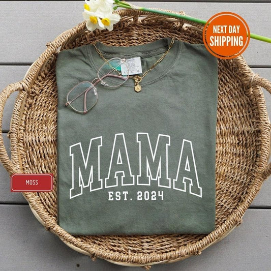 Comfort Colors Mama Shirt, Mama Est 2024 Shirt, Comfort Colors Mom Shirt, Gift for Mom, Cool Mom