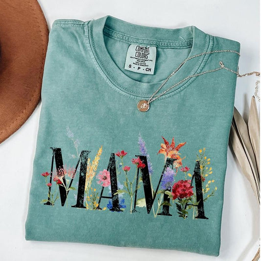 Comfort Colors Mama Wildflower Shirt, Floral Mom Shirt, Mothers Day Shirt, Mom Birthday Gift, Mothers Day Gift