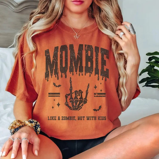 Comfort Colors Mom Halloween Shirt, Mombie T-Shirt, Mama Halloween T-shirt, Halloween Shirt for Mom Gift, Retro Fall Shirt