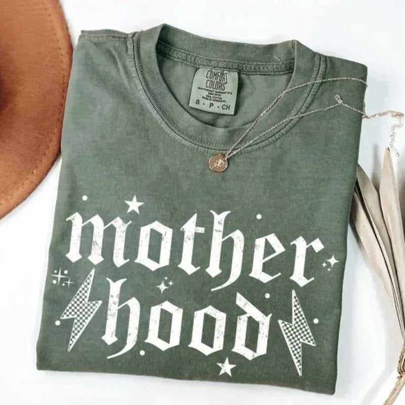 Comfort Colors Mother Hood  Shirt, Trendy Mom Shirt, Oversized Graphic Mom T-shirt, Motherhood Shirt, Stylish Mama Tee, Mother's Day GiftGraphic Tee Womenswear men's t shirts