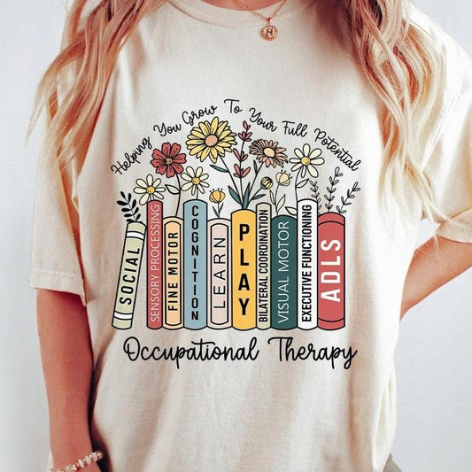 Comfort Colors Occupational Therapy Shirt, OT Helping You Grow Your, Occupational Therapist, OT COTA OTA Shirt, Occupational Therapist Assistant, Occupational Therapy Gifts, Pediatric OT Tee, Occupational Therapist Shirt, OT Team Shirt, Women Top Casual