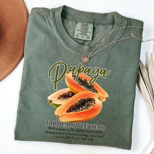 Comfort Colors Papaya T-Shirt, Vintage Graphic Fruit Shirt, Boho Fruit Shirt, Aesthetic Tee