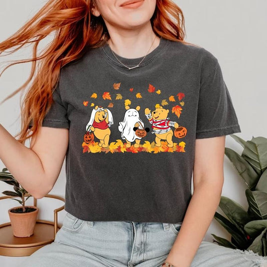Comfort Colors Po.oh Halloween Shirt, Pooh Ghost Shirt, Pooh Autumn Shirt, Halloween Shirt
