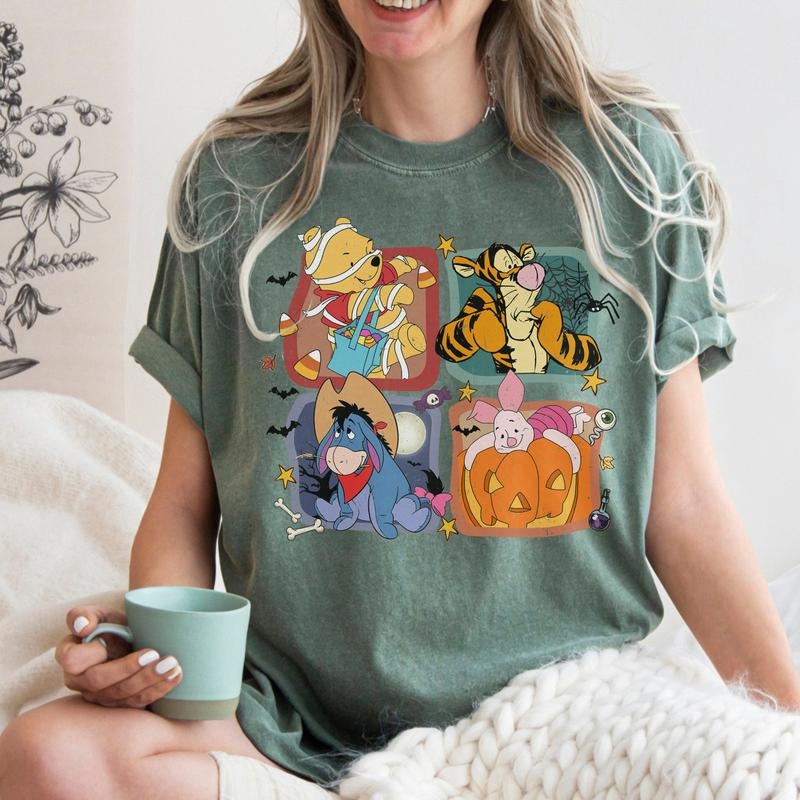 Comfort Colors Pooh Halloween Shirt, Pooh Ghost Shirt, Spooky Season Shirt