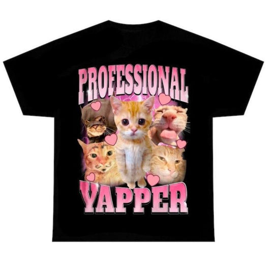 Comfort Colors Professional Yapper Shirt, Funny cat tee, Cute graphic tees, Full Colors, Full Sizes, For Men, For Women, gift for him gift for her